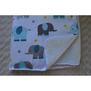 SL Home Fashions Elephant Star Baby Blanket Gray Blue Security Lovey RN 119741